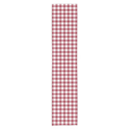 Klassisches Burgundy und White Gingham Karo Patter Kurzer Tischläufer