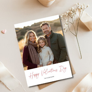 Klassisches Calligrafy Valentinstag Family Foto Feiertagskarte