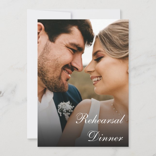 Klassisches Calligraphy Script Foto Probe Dinner Einladung (Vorderseite)