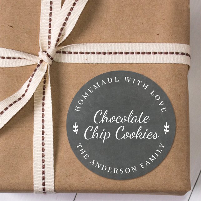 Klassisches Chalkboard Personalisiert Backgeschenk Runder Aufkleber (Von Creator hochgeladen)