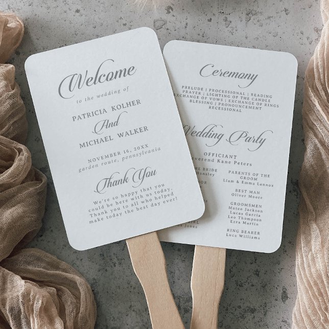 Klassisches, chic Calligraphy-Hochzeitsprogramm Fächer (Von Creator hochgeladen)