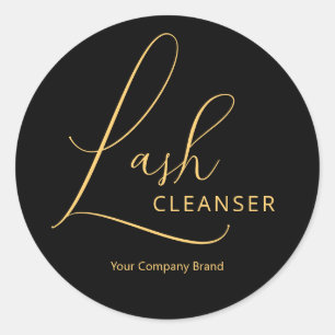 Klassisches Chic Gold und Black Lash Cleanser Labe Runder Aufkleber