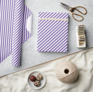 Klassisches Chic Lavendel Violet Weiße Streifen Mu Geschenkpapier