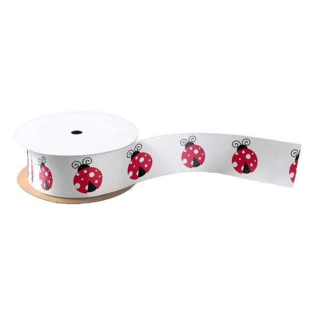 Klassisches Chic Niedlich Red Ladybug Muster Satinband (Spule)