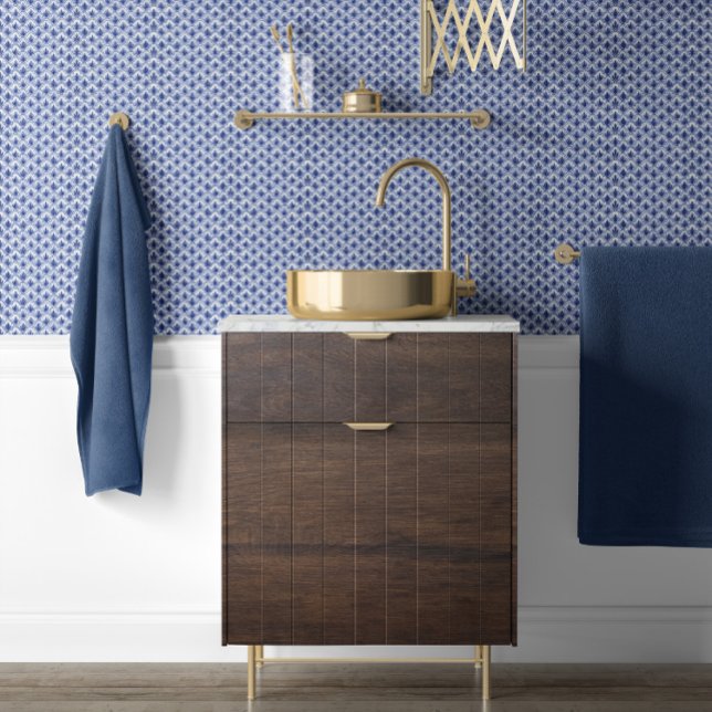 Klassisches Chinoiserie Scallop Muster Blau und We Tapete (Von Creator hochgeladen)