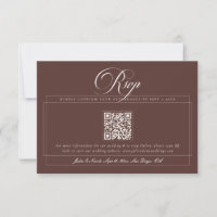 Klassisches Choco Braun Elfenbein Kalligrafie QR H