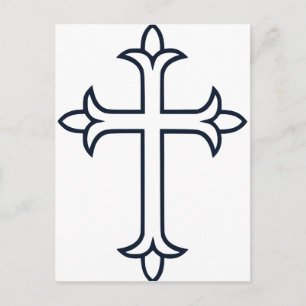 Klassisches christliches Kreuz Minimalistische Kun Postkarte