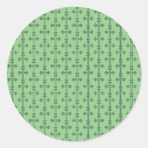 Klassisches christliches Kreuz Minimalistische Kun Runder Aufkleber