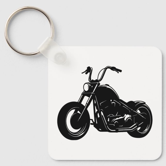Klassisches Cruiser-Motorrad-Design Schlüsselanhänger (Vorderseite)