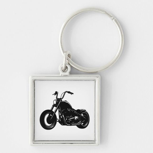 Klassisches Cruiser-Motorrad-Design Schlüsselanhänger (Vorne)