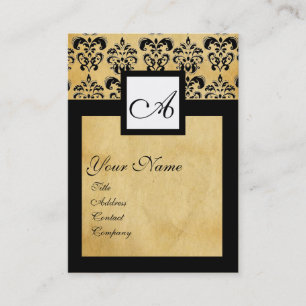 KLASSISCHES DAMASK-PARKPLATZ-MONOGRAMM VISITENKARTE