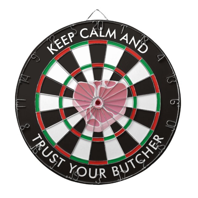 Klassisches Dartboard mit Steak Dartscheibe (vorne)
