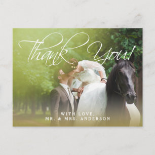 Klassisches Design   Foto Hochzeit Dankeschön Post Postkarte