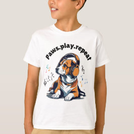 Klassisches Design für Hunde- und Musikfreunde T-Shirt