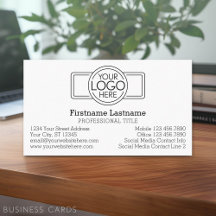 Klassisches Design mit Logo und Kontaktinformation