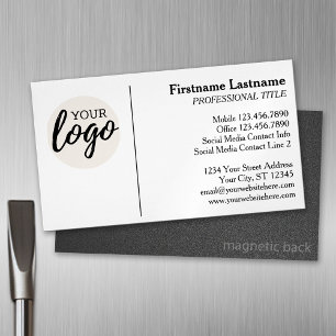 Klassisches Design mit Logos und Kontaktinformatio Magnetische Visitenkarte