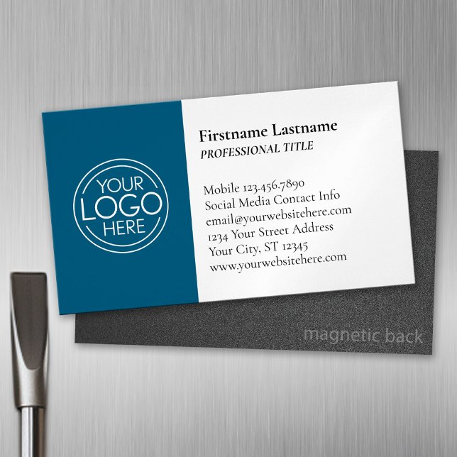 Klassisches Design mit Logos und Kontaktinformatio Magnetische Visitenkarte (Custom Business Card Magnet)