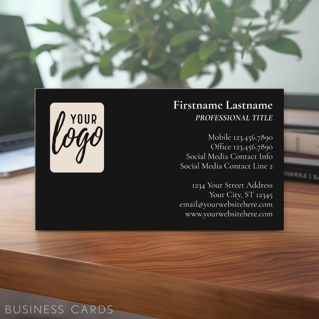 Klassisches Design mit Logos und Kontaktinformatio Visitenkarte (Classic Business Card Design with Your Logo and contact information - low minimum)