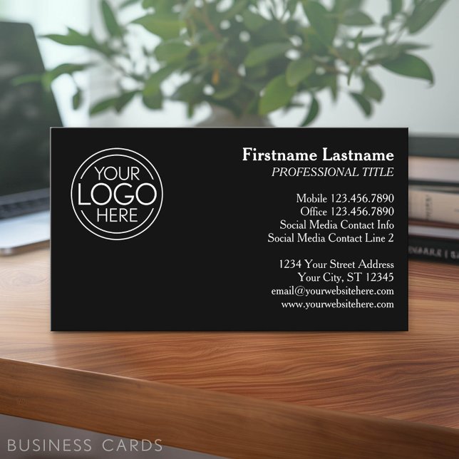 Klassisches Design mit Logos und Kontaktinformatio Visitenkarte (Classic Business Card Design with Your Logo and contact information - low minimum)