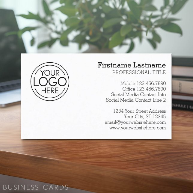 Klassisches Design mit Logos und Kontaktinformatio Visitenkarte (Classic Business Card Design with Your Logo and contact information - low minimum)