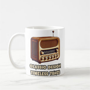 Klassisches Design, zeitlose Melodien. Retro-Radio Kaffeetasse
