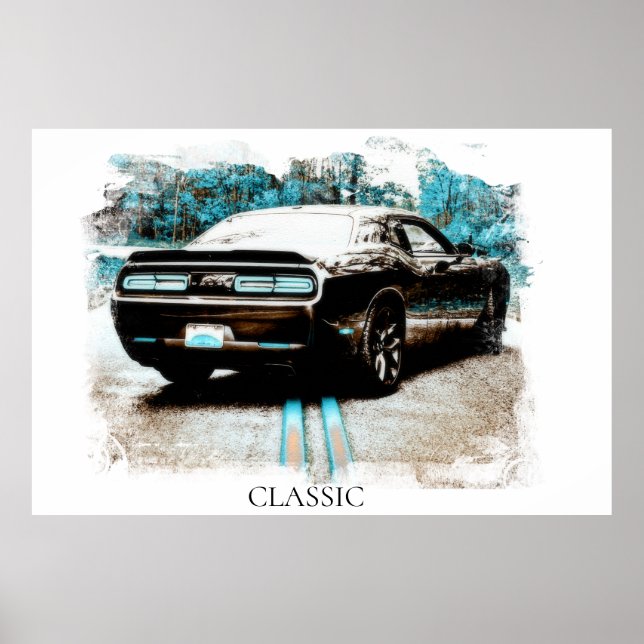 *~* Klassisches digitales NIR Muscle Antique Car Poster (Vorne)