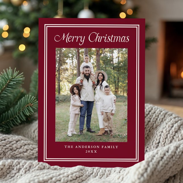Klassisches Doppelgrenzrahmen Cranberry 2 Foto Feiertagskarte (Von Creator hochgeladen)