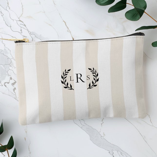 Klassisches Dreier-Laurel-Monogramm Zubehörtasche (Von Creator hochgeladen)