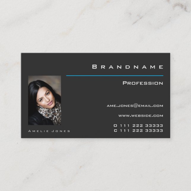 Klassisches dunkelgraues Foto - Logo Beruflich Visitenkarte (Vorderseite)