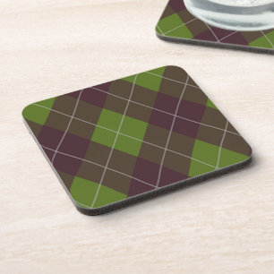 Klassisches dunkelgrünes Argyle-Muster Getränkeuntersetzer