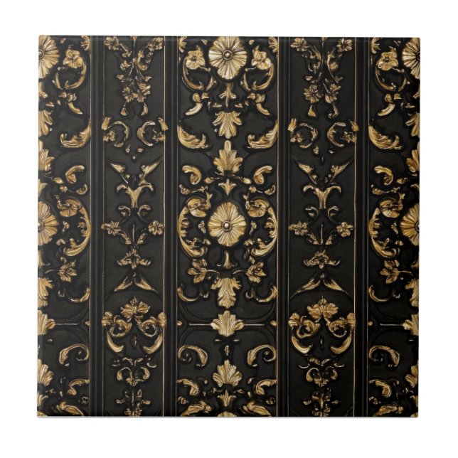 Klassisches dunkles elegantes Muster Fliese (Vorderseite)