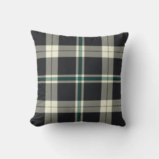 Klassisches dunkles Navy- und Grün-Tartan-Karo-Mus Kissen