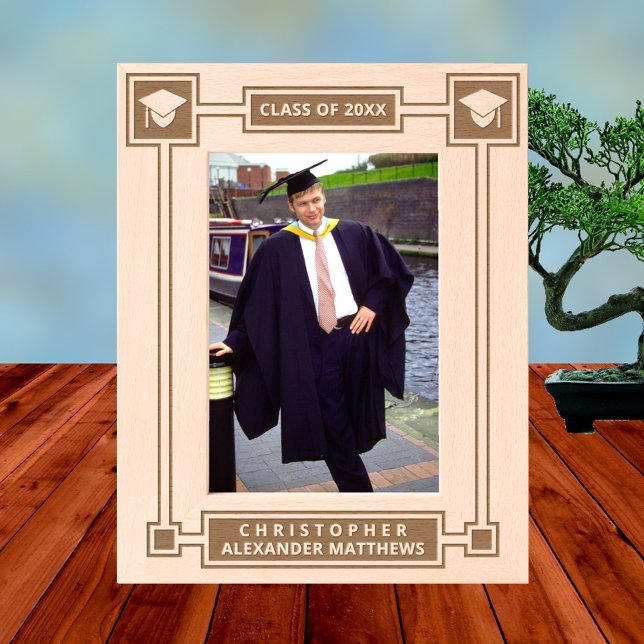 Klassisches Einfaches 12x18P-Keepake-Abschluss Geätzte Rahmen (A personalized graduation picture frame that is easy to customize)