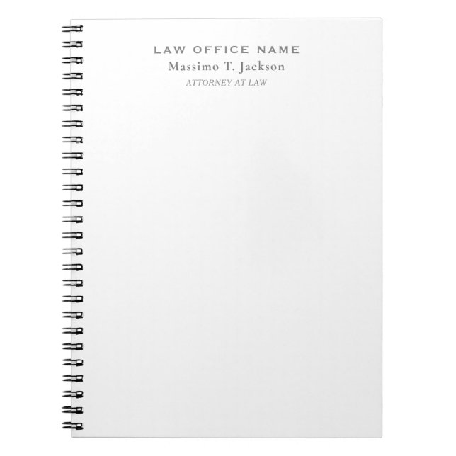 Klassisches einfaches Anwaltsbüro Notizblock (Vorderseite)
