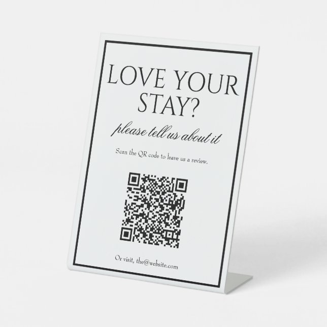 Klassisches einfaches QR Code-Prüftabellenzeichen Sockelschild (Vorderseite)