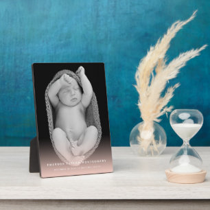 Klassisches Einfaches Rosa Farbverlauf Baby Mädche Fotoplatte