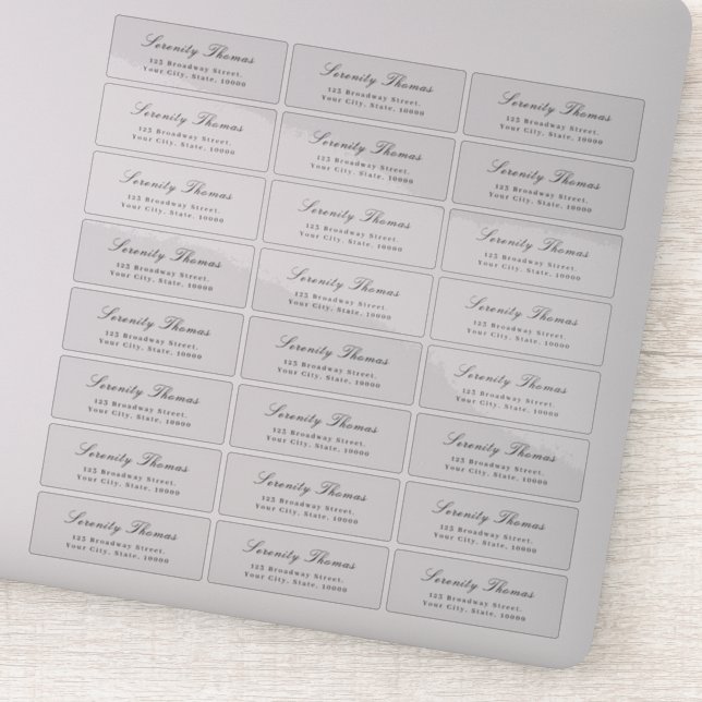 Klassisches Elegance-Etikett mit transparenter Rüc Aufkleber (Detail)