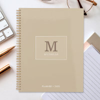 Klassisches Elegant Beige Individuelle Name Monogr