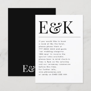 Klassisches Elegant fett Big Monogram Wedding Deta Begleitkarte