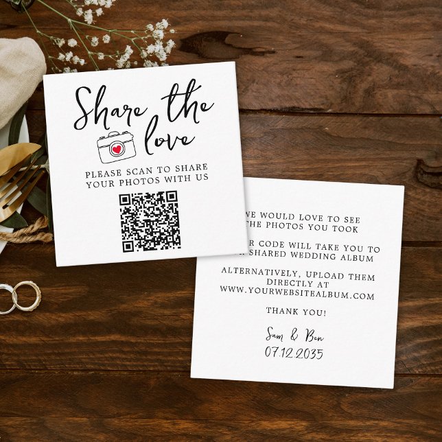 Klassisches Elegant mit Liebe QR-Code Begleitkarte (Classic Elegant Share The Love QR Code Enclosure Card
)