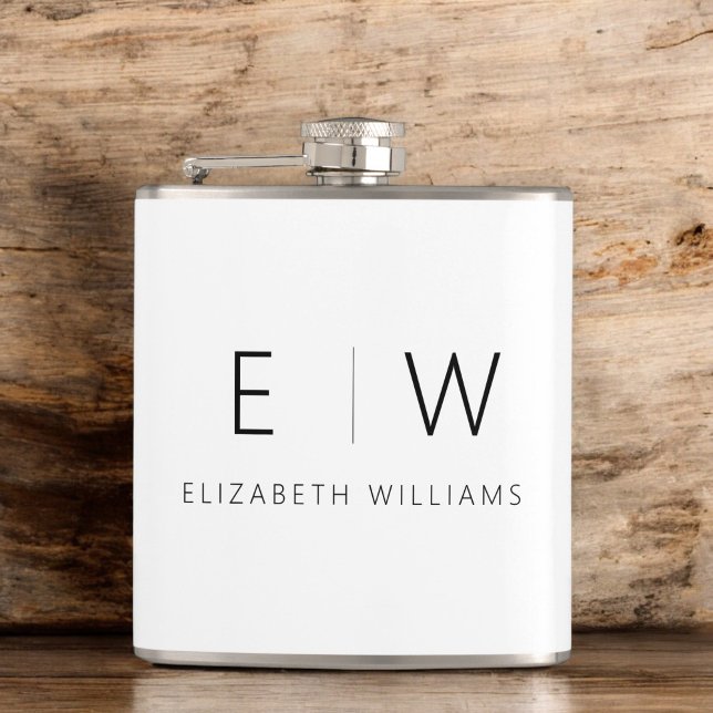 Klassisches Elegant Moderner Minimalistischer Mono Flachmann (Von Creator hochgeladen)