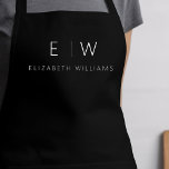 Klassisches Elegant Moderner Minimalistischer Mono Schürze<br><div class="desc">Erleben Sie kulinarische Erlebnisse mit unserer klassischen Elegant Moderne Minimalistische Monogram Name Cooking Schürze. Diese Küche ist unverzichtbar und vereint zeitlose Eleganz mit zeitgemäßem Minimalismus. Diese Schürze ist nicht nur ein praktisches Accessoire, sondern auch eine persönliche Note. Mit der individuell anpassbaren Monogramm- und Namensoption können Sie Ihre Persönlichkeit in Ihre...</div>