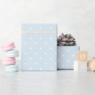 Klassisches Elegantes Babyblau-Weiß-Pünktchen-Must Geschenkpapier