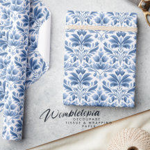 Klassisches elegantes blaues Damask-Muster