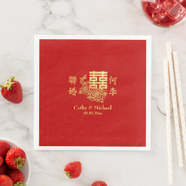Klassisches elegantes chinesisches Hochzeitslogo i Serviette