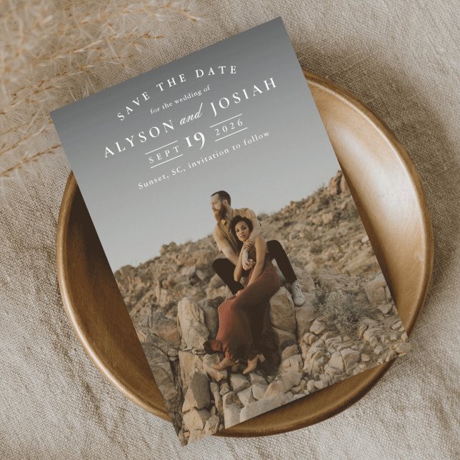 Klassisches elegantes Foto Hochzeit speichert das  Magneteinladung (Von Creator hochgeladen)