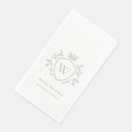 Klassisches Elegantes graues Monogram, florales Cr Serviette