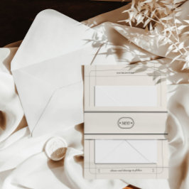 Klassisches elegantes, hellgraues Hochzeitsmonogra Einladungsbanderole