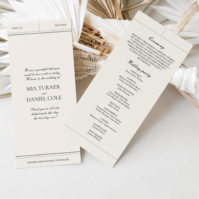 Klassisches elegantes Hochzeitsprogramm für Groß u (Classic Elegant Light Gray Vintage Wedding Program)