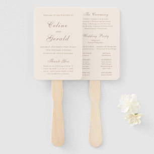 Klassisches elegantes Hochzeitsprogramm in Sandy N Fächer